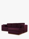 John Lewis + Swoon Rubik Grand 4 Seater RHF Chaise End Sofa, Damson Purple Velvet