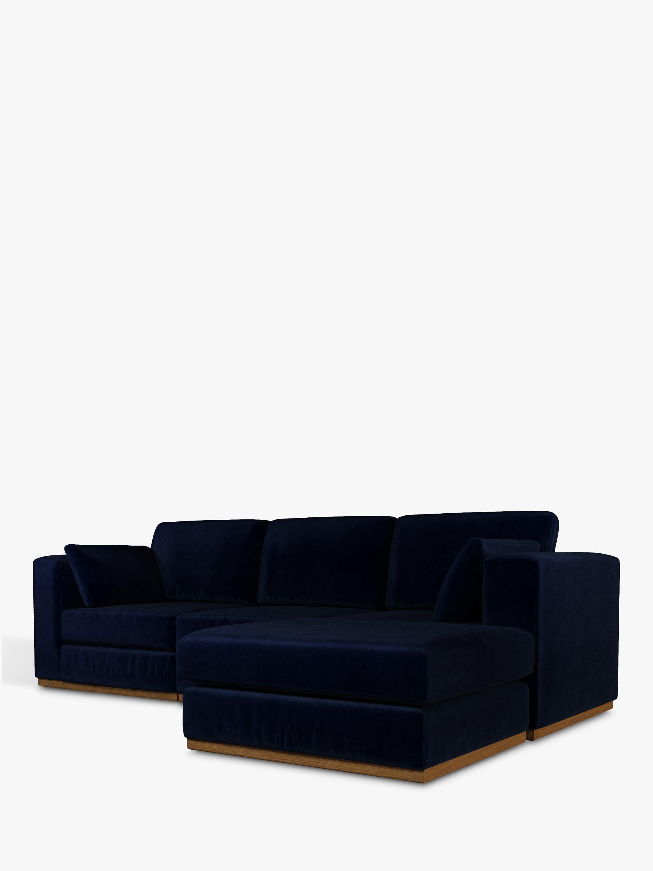 Rubik Range, John Lewis + Swoon Rubik Grand 4 Seater RHF Chaise End Sofa, Caspian Blue Velvet