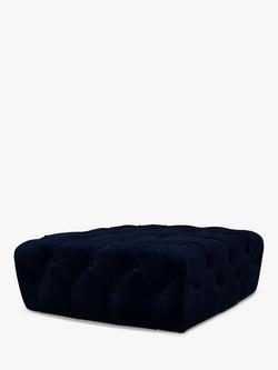 John Lewis + Swoon Radley Footstool, Caspian Blue Velvet
