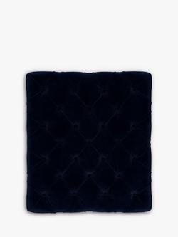 John Lewis + Swoon Radley Footstool - view 2, Caspian Blue Velvet