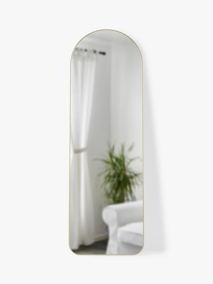 Umbra Hubba Arched Leaner / Full-Length Wall Mirror, 158 x 51cm, Brass, Brass