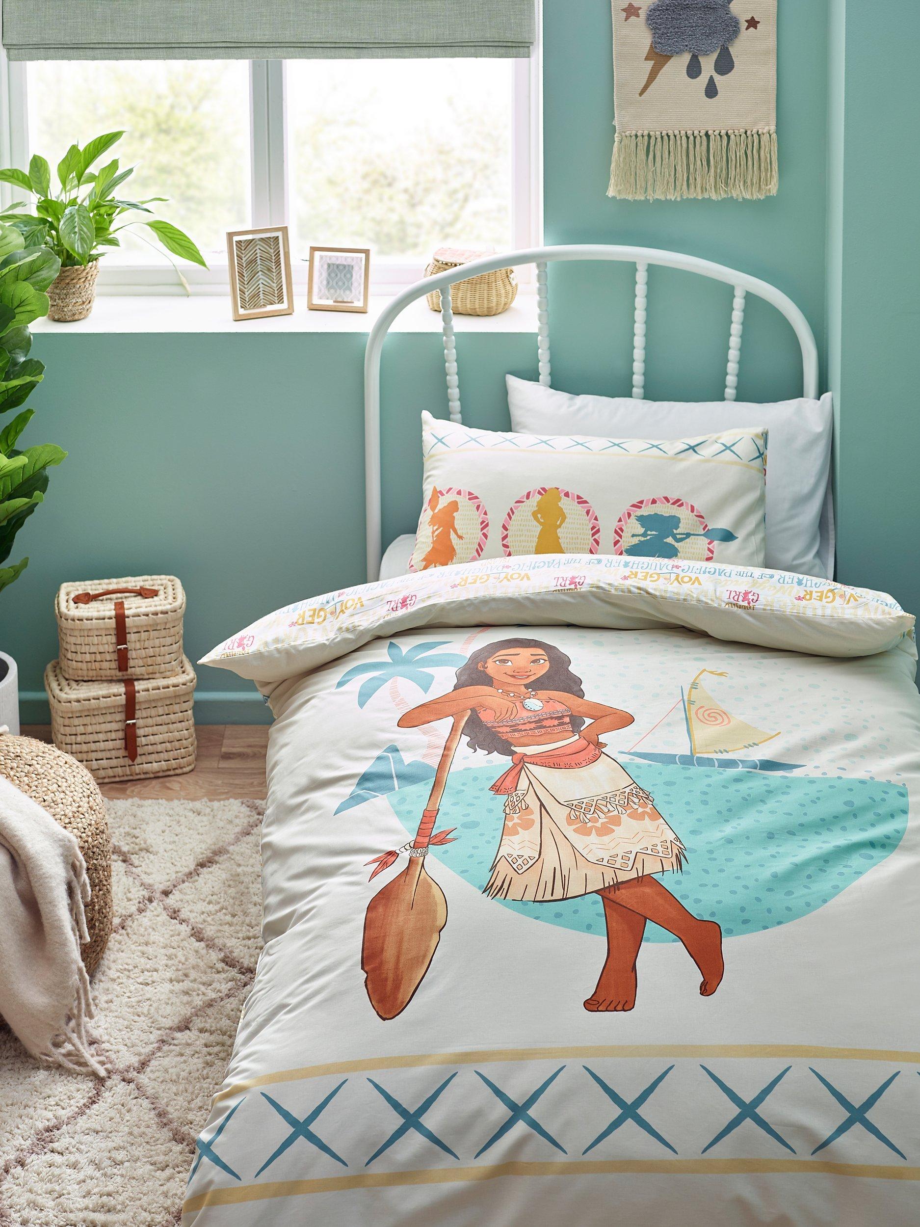 Disney Moana Reversible Cotton Duvet Cover and Pillowcase Set, Single, Multi