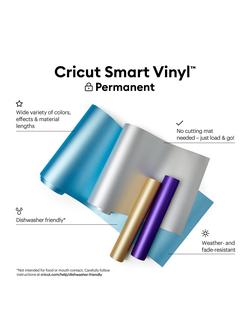 Cricut Smart Vinyl Permanent Shimmer, 13 inches x 3 ft - view 2, White