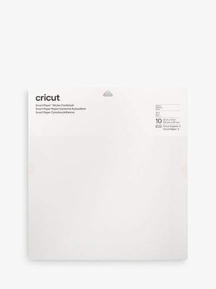 Cricut Smart Paper Sticker Cardstock, Pack of 10, 13 x 13 inches, White