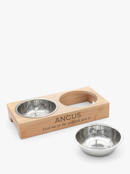Treat Republic Personalised Bamboo Pet Bowl Set, 