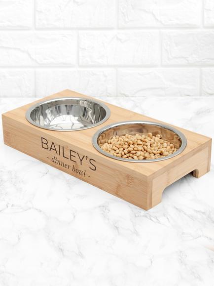 Treat Republic Personalised Bamboo Pet Bowl Set - view 2, 