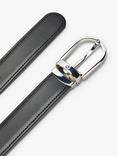 Montblanc Reversible Leather Belt With Palladium Horseshoe Buckle, Black/Brown