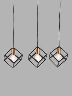 Pacific Alessio 3 Pendant Ceiling Light, Black, Black