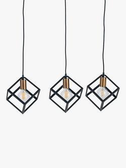 Pacific Alessio 3 Pendant Ceiling Light, Black - view 2, Black