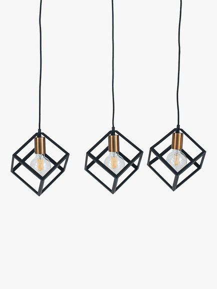 Pacific Alessio 3 Pendant Ceiling Light, Black - view 2, Black