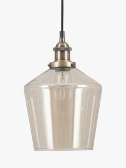 Pacific Lifestyle Glass Pendant Ceiling Light - view 2, Lustre/Antique Brass