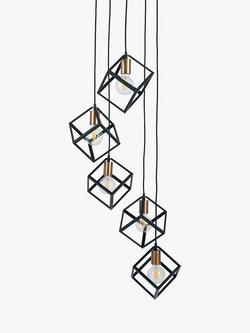 Pacific Alessio 5 Pendant Cluster Ceiling Light, Black - view 2, Black