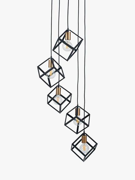 Pacific Alessio 5 Pendant Cluster Ceiling Light, Black - view 2, Black
