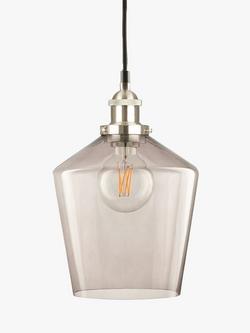 Pacific Lifestyle Glass Pendant Ceiling Light - view 2, Smoke/Silver