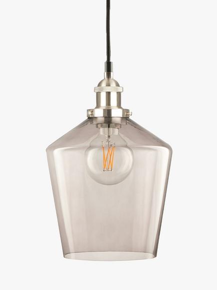 Pacific Lifestyle Glass Pendant Ceiling Light - view 2, Smoke/Silver