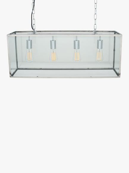 Pacific Bar Ceiling Light - view 2, Clear/Silver