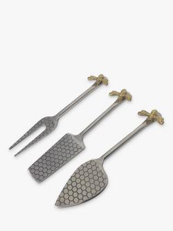 Culinary Concepts Bee Cheese Knives, Set of 3, Silver
