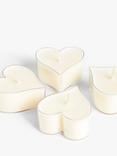 John Lewis Heart Candles, Set of 4