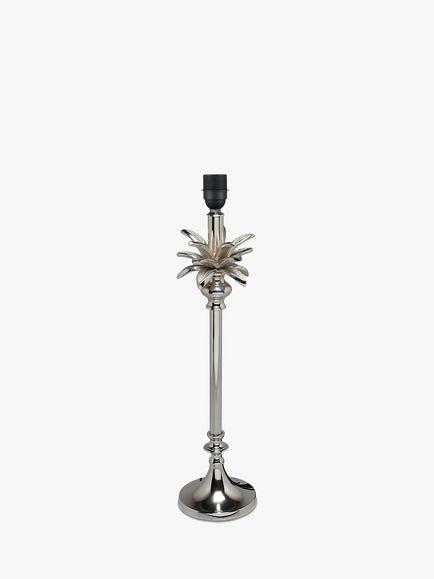 Pacific Palm Tree Metal Lamp Base, H52cm, Silver