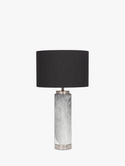 Pacific Tall Mable Effect Table Lamp, Grey, Grey