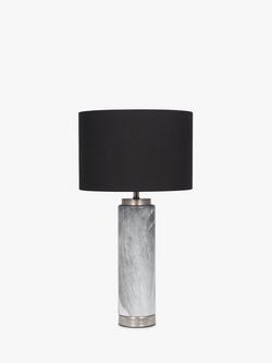 Pacific Tall Mable Effect Table Lamp, Grey - view 2, Grey