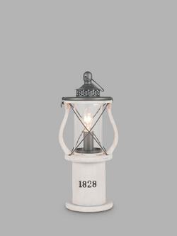 Pacific Victorian Wooden Lantern Table Lamp, White, White