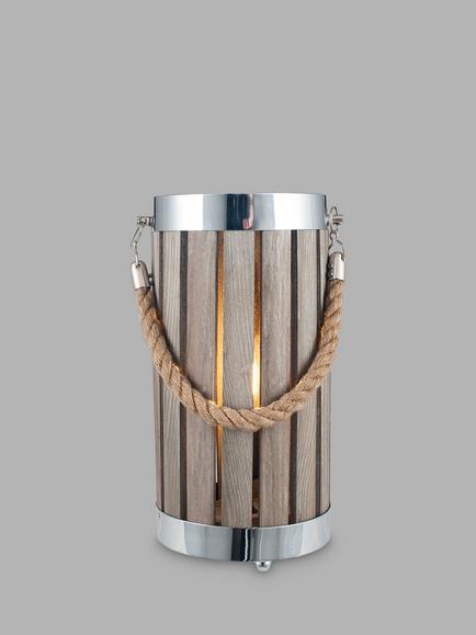 Pacific Small Lantern Table Lamp, Grey, Grey