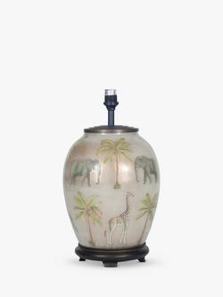 Jenny Worrall Safari Glass Lamp Base, Medium, Green, H34.5cm, Green