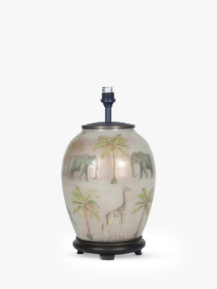 Jenny Worrall Safari Glass Lamp Base, Medium, Green, H34.5cm - view 2, Green