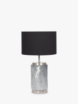 Pacific Marble Effect Table Lamp, Grey - view 2, Grey