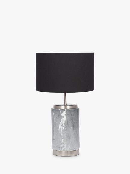 Pacific Marble Effect Table Lamp, Grey - view 2, Grey