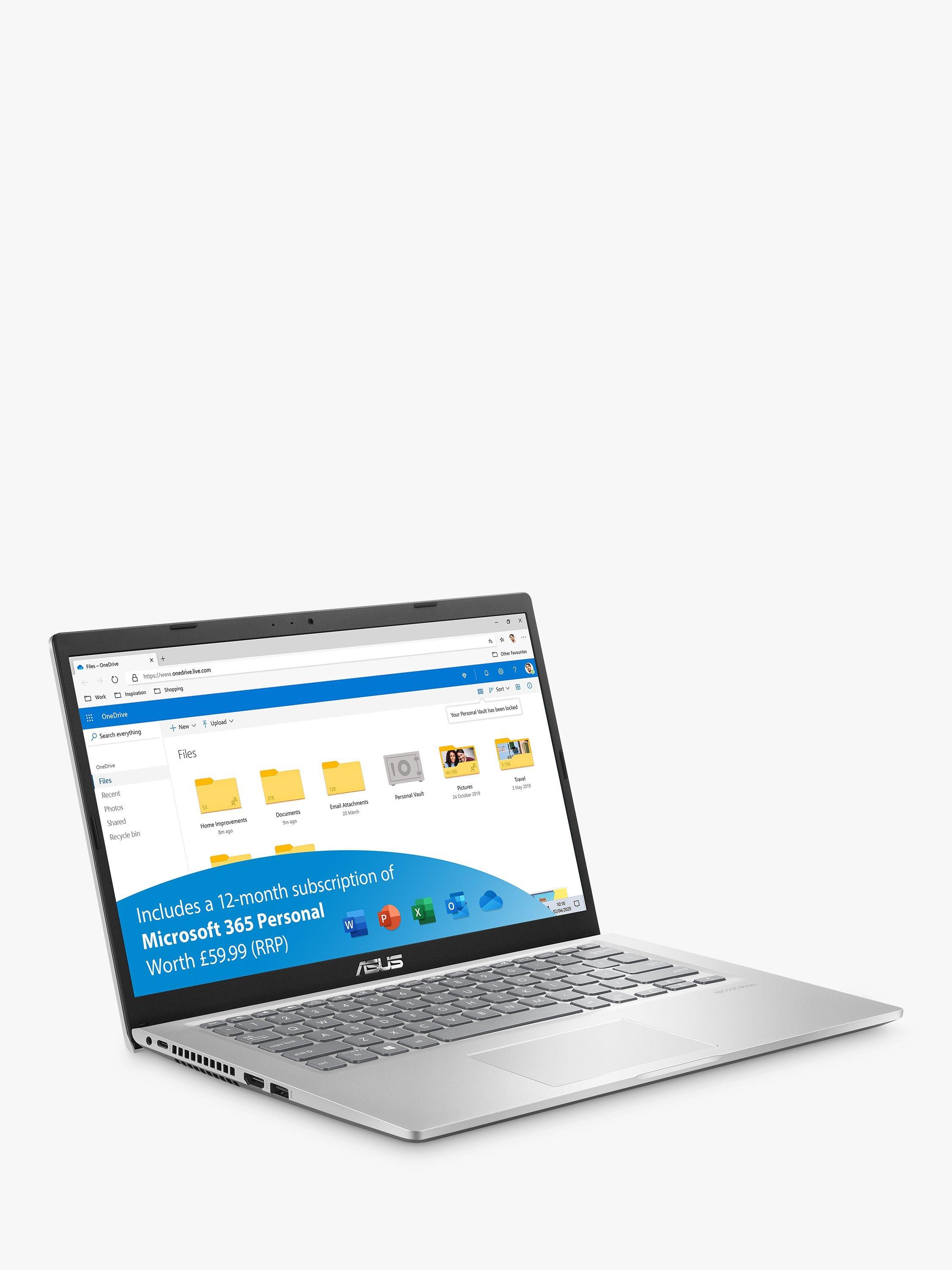 ASUS X415EA-EB741TS Laptop, Intel Pentium Gold Processor, 4GB RAM, 128GB SSD, 14" Full HD, Silver