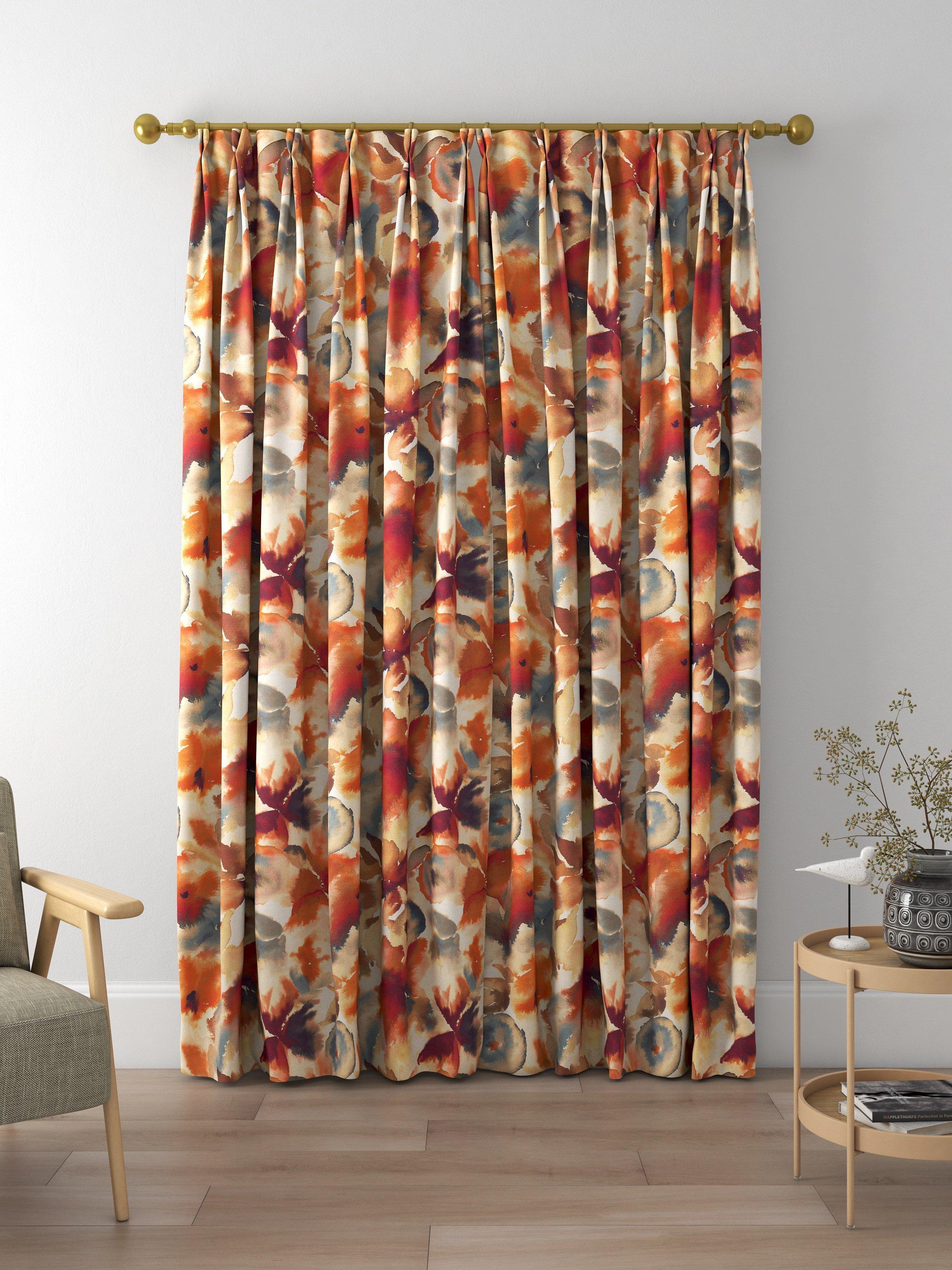Harlequin Flores Made to Measure Curtains, Rust/Ruby/Blue