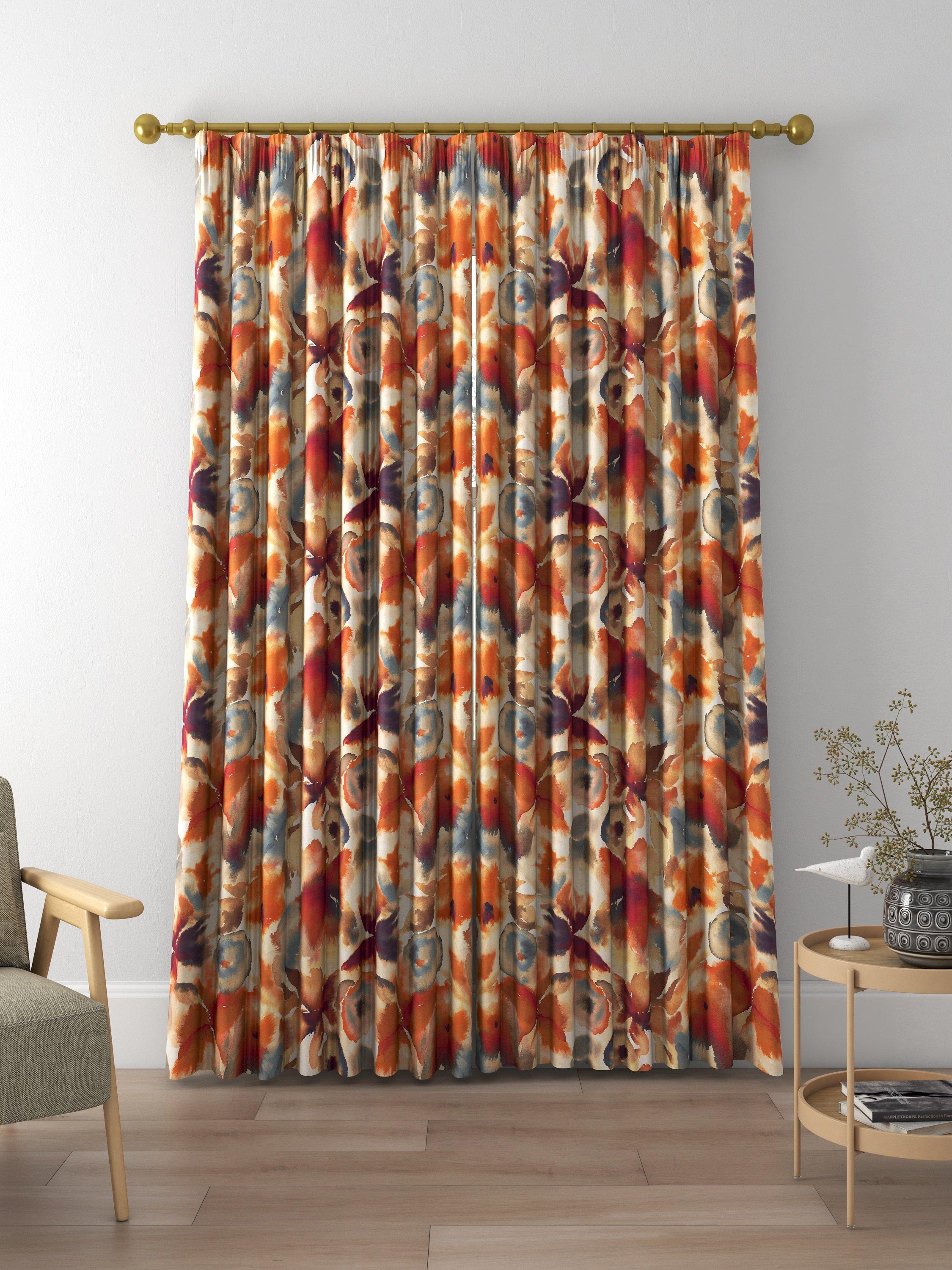 Harlequin Flores Made to Measure Curtains, Rust/Ruby/Blue