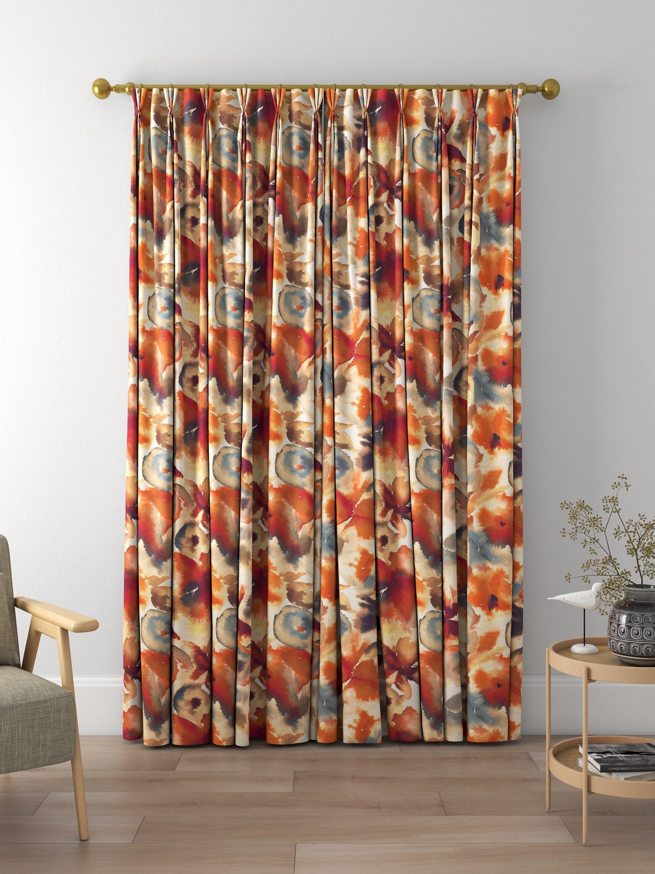 Harlequin Flores Made to Measure Curtains, Rust/Ruby/Blue