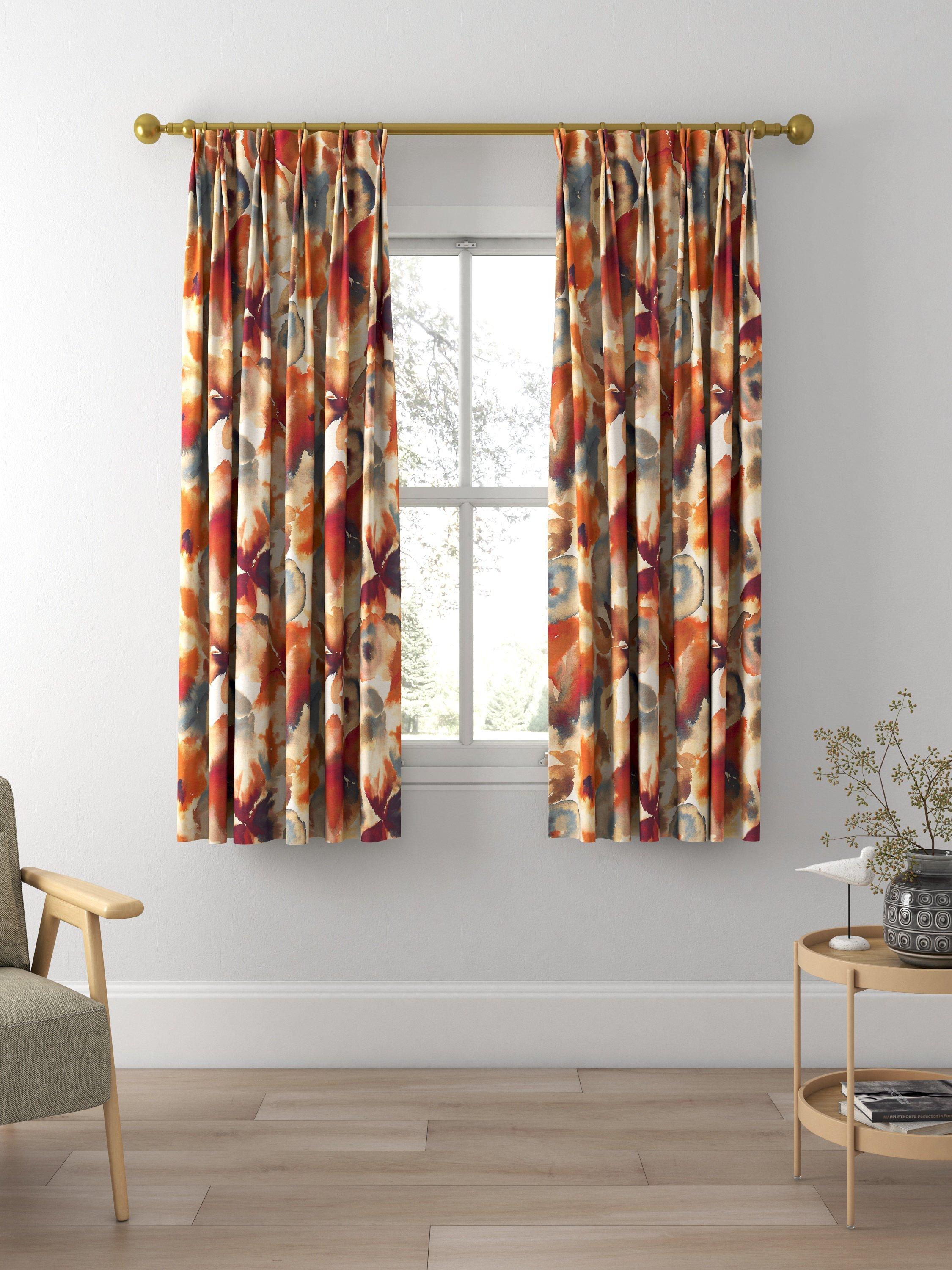 Harlequin Flores Made to Measure Curtains, Rust/Ruby/Blue