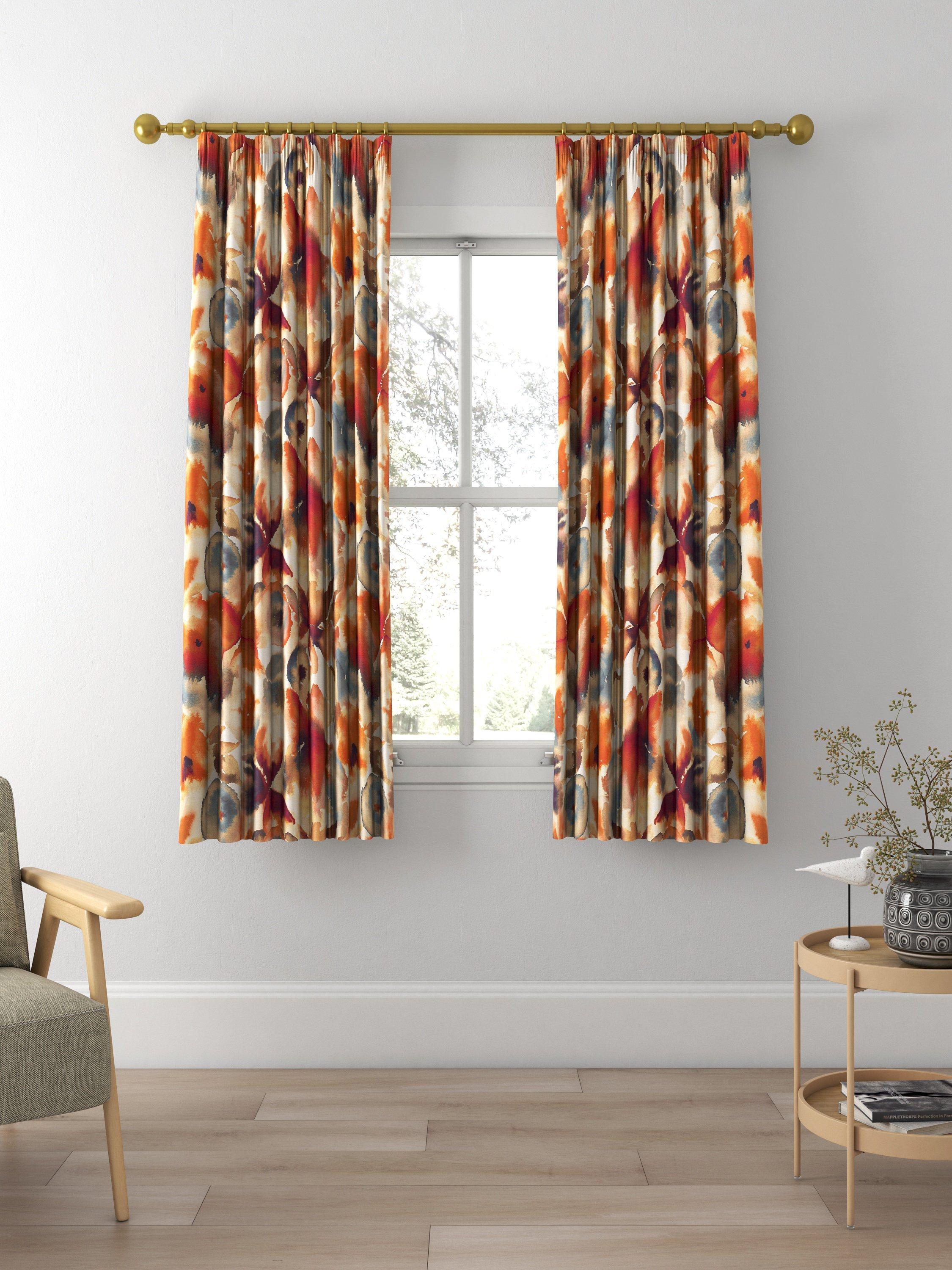 Harlequin Flores Made to Measure Curtains, Rust/Ruby/Blue