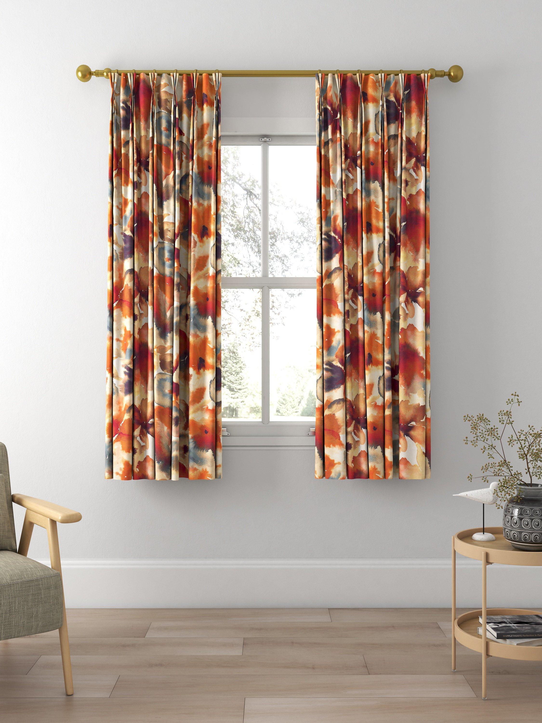 Harlequin Flores Made to Measure Curtains, Rust/Ruby/Blue