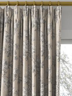 Sanderson Sorilla Damask Made to Measure Curtains or Roman Blind, Silver/Linen - view 2, Silver/Linen