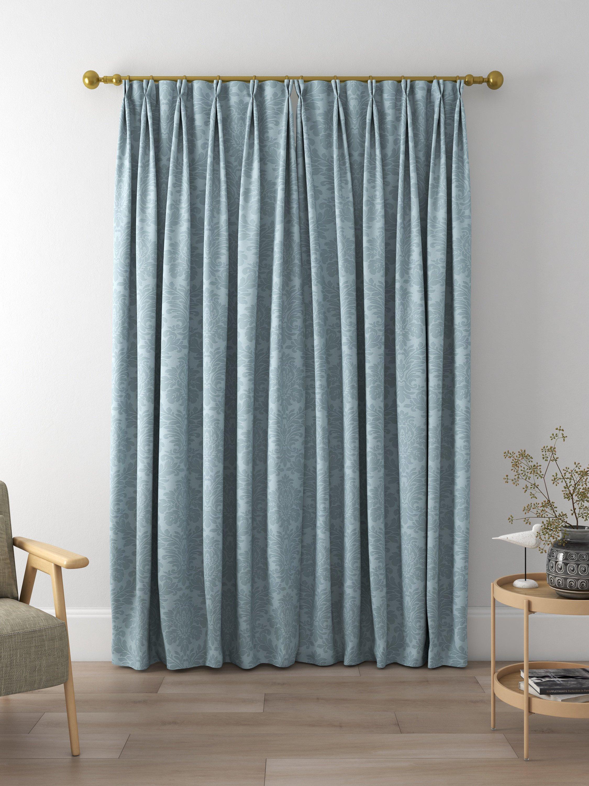 Sanderson Lymington Damask Made to Measure Curtains, Sky Blue