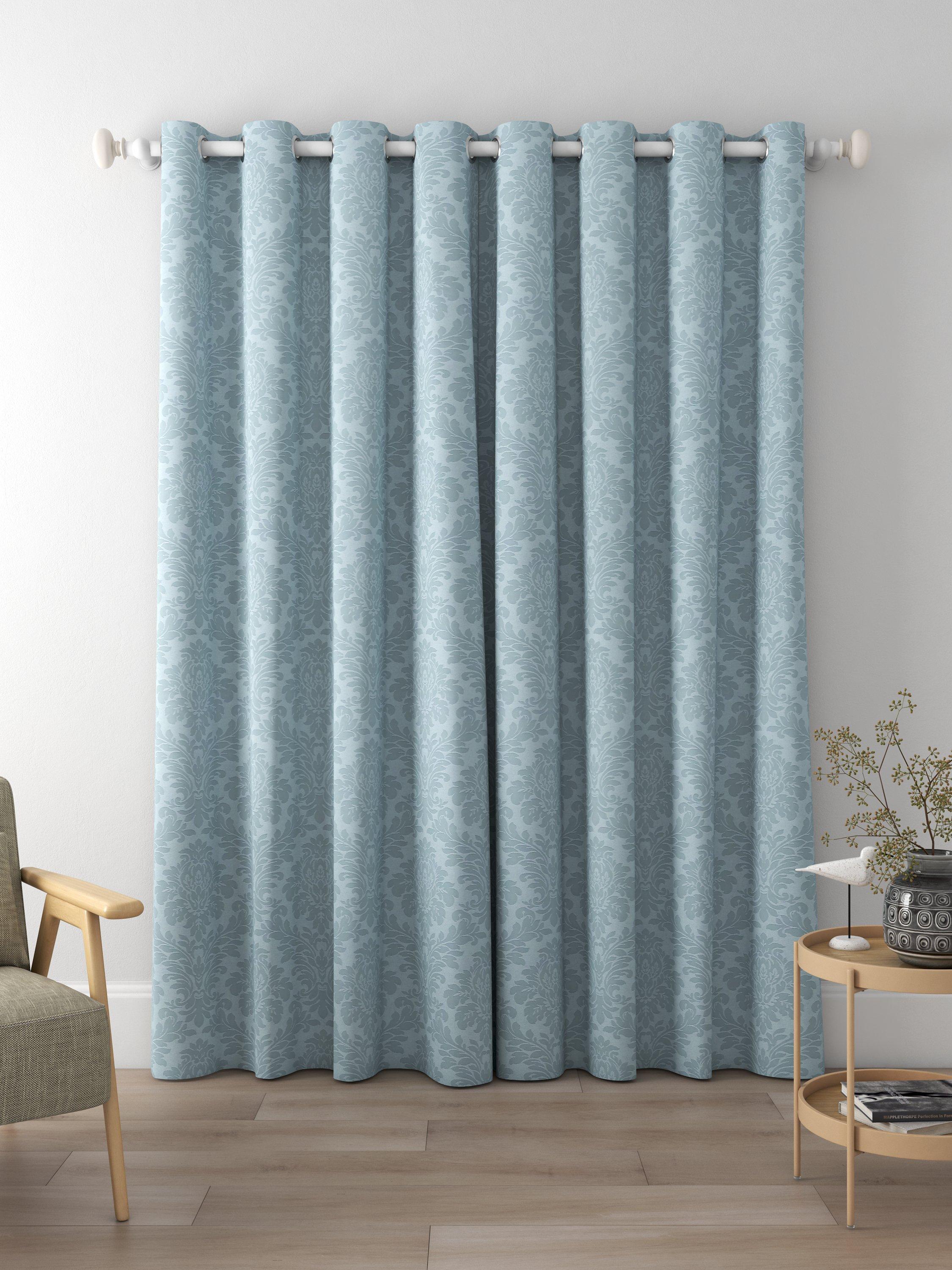 Sanderson Lymington Damask Made to Measure Curtains, Sky Blue