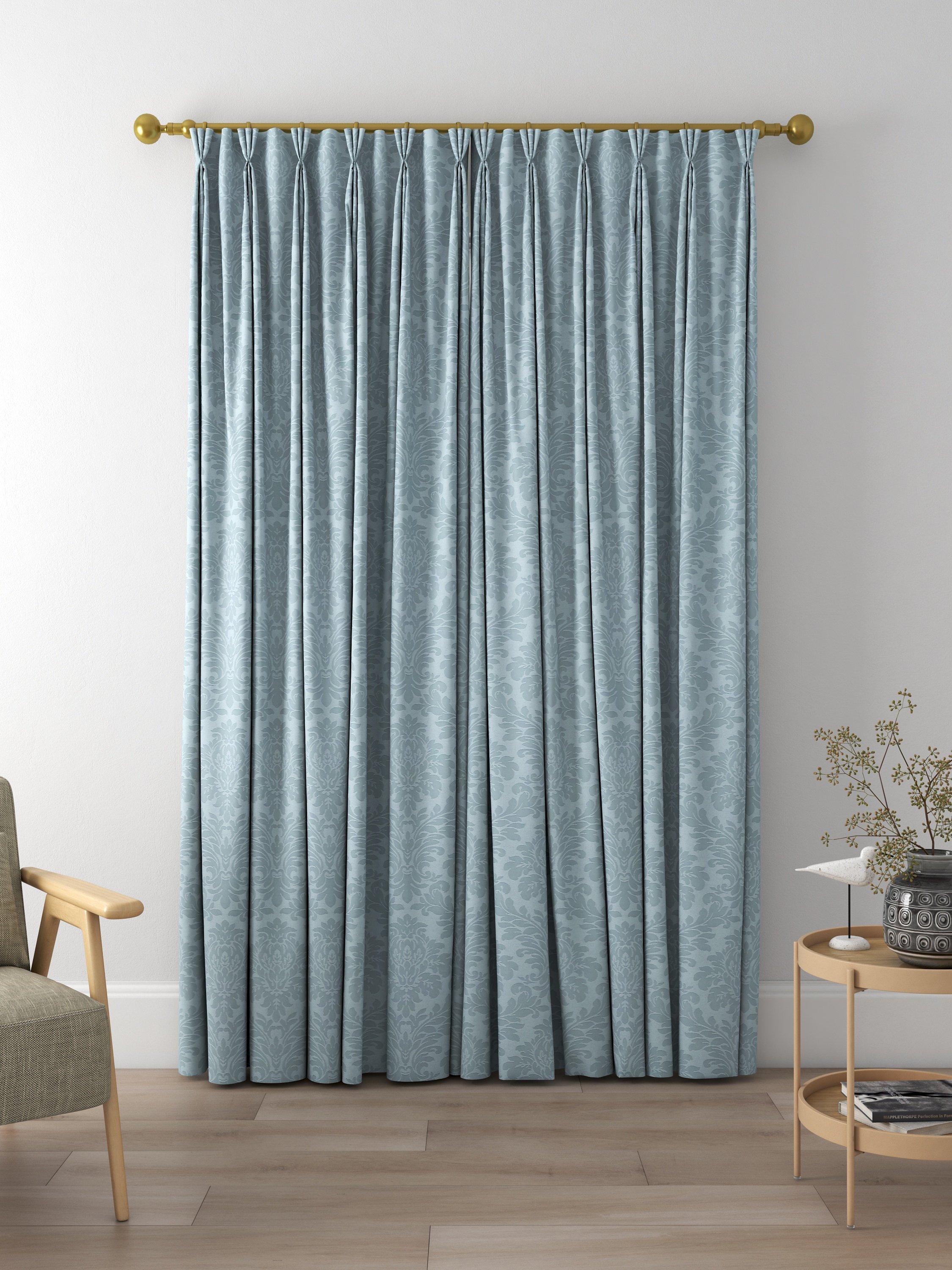 Sanderson Lymington Damask Made to Measure Curtains, Sky Blue