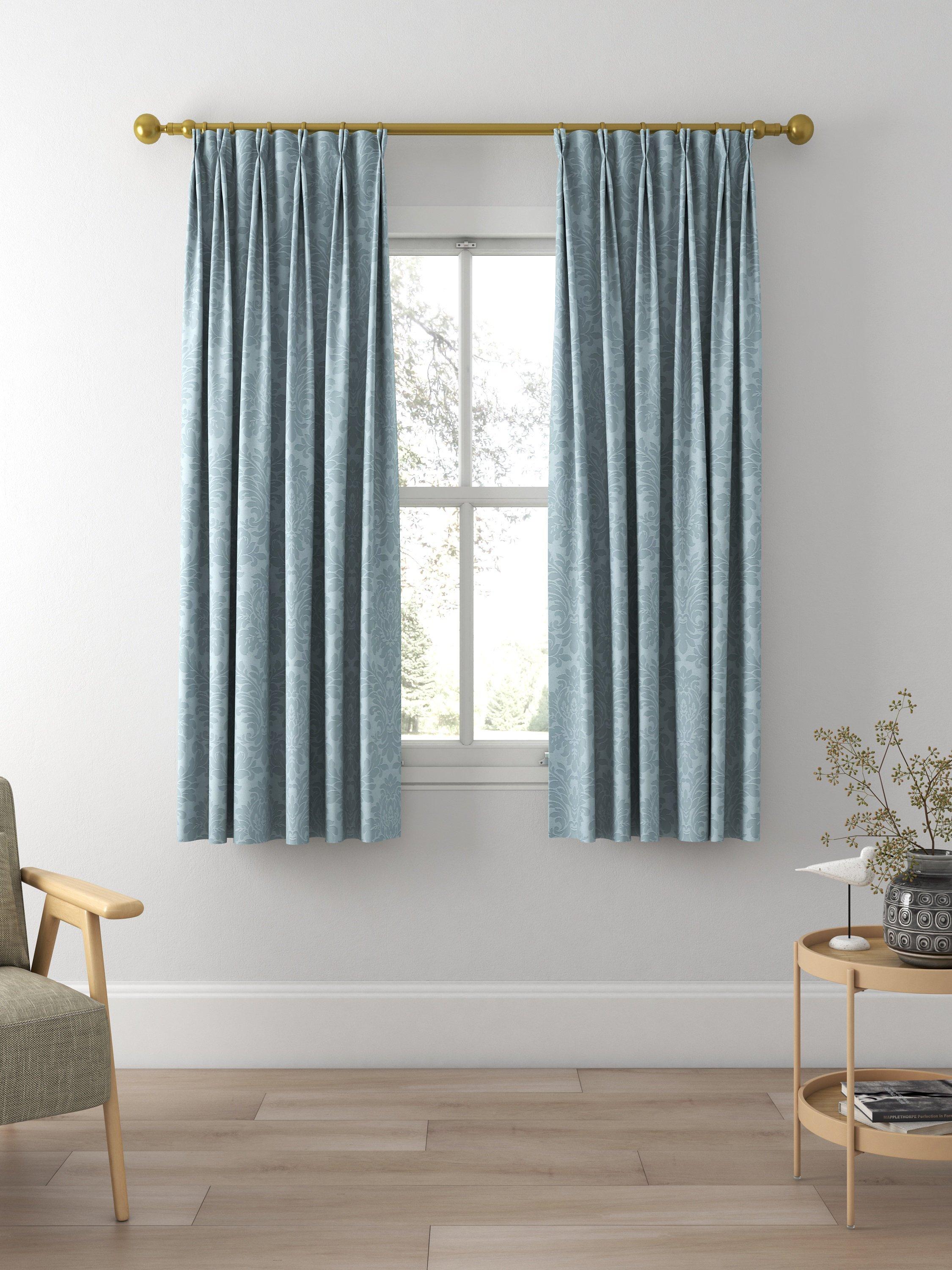 Sanderson Lymington Damask Made to Measure Curtains, Sky Blue