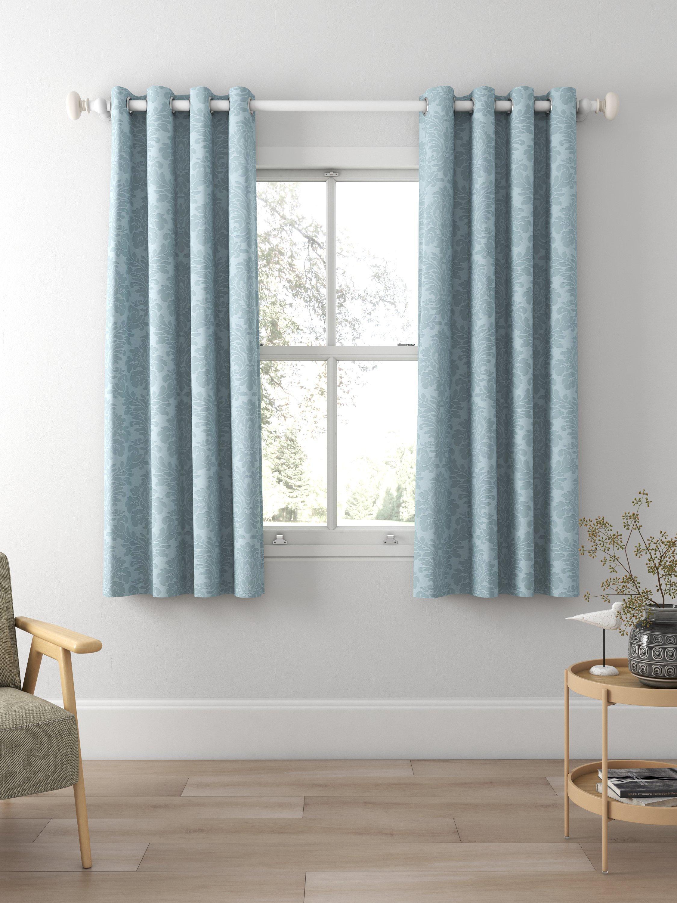 Sanderson Lymington Damask Made to Measure Curtains, Sky Blue