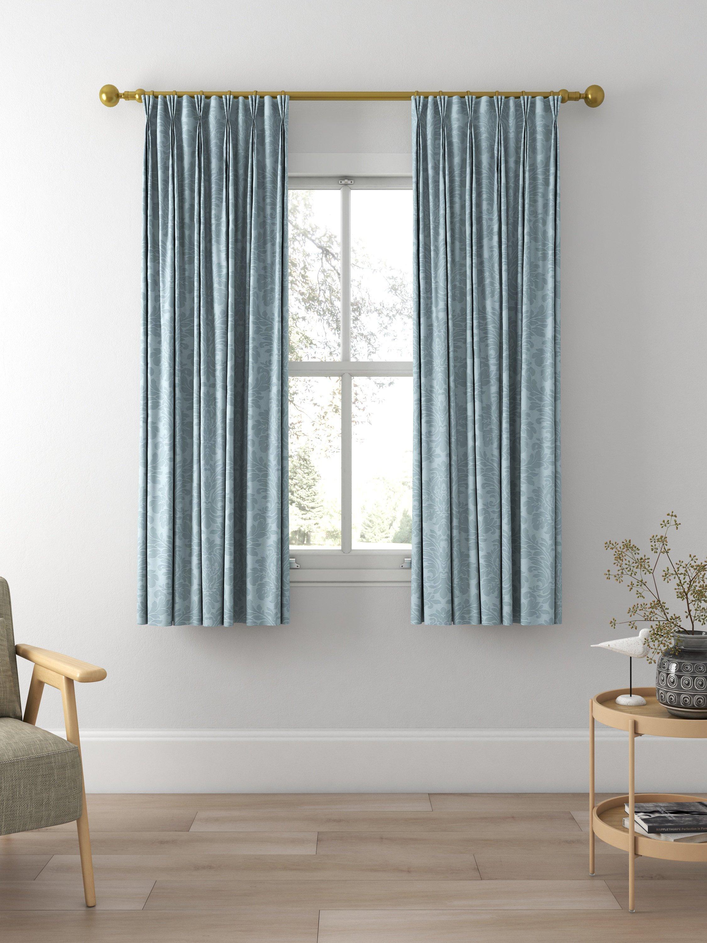 Sanderson Lymington Damask Made to Measure Curtains, Sky Blue