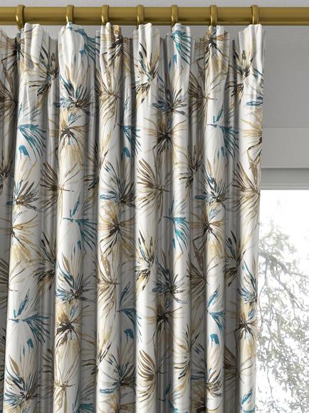 Harlequin Aucuba Made to Measure Curtains or Roman Blind, Ink/Gold - view 2, Ink/Gold