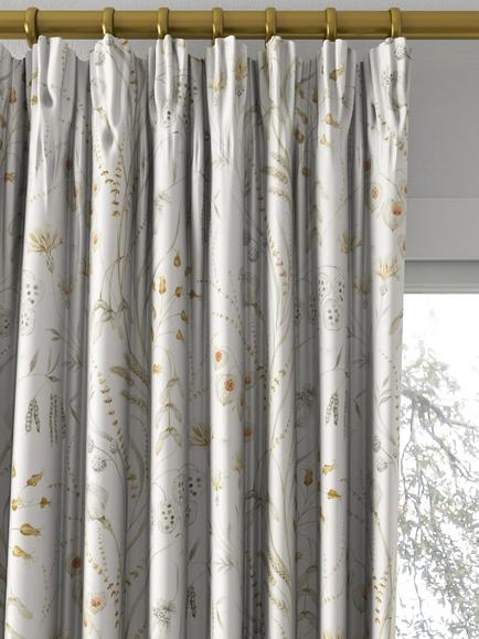 Sanderson Summer Harvest Made to Measure Curtains or Roman Blind, Silver/Corn - view 2, Silver/Corn
