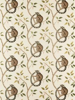 Sanderson Ringtailed Lemur Made to Measure Curtains or Roman Blind, Olive, Olive