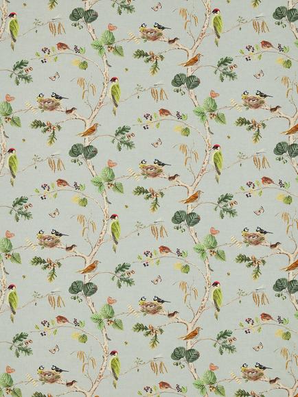 Sanderson Woodland Chorus Made to Measure Curtains or Roman Blind, Sky Blue/Multi, Sky Blue/Multi
