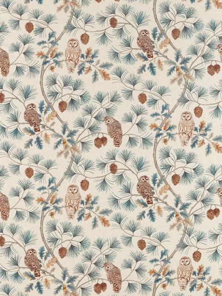 Sanderson Owlswick Made to Measure Curtains or Roman Blind, Teal, Teal